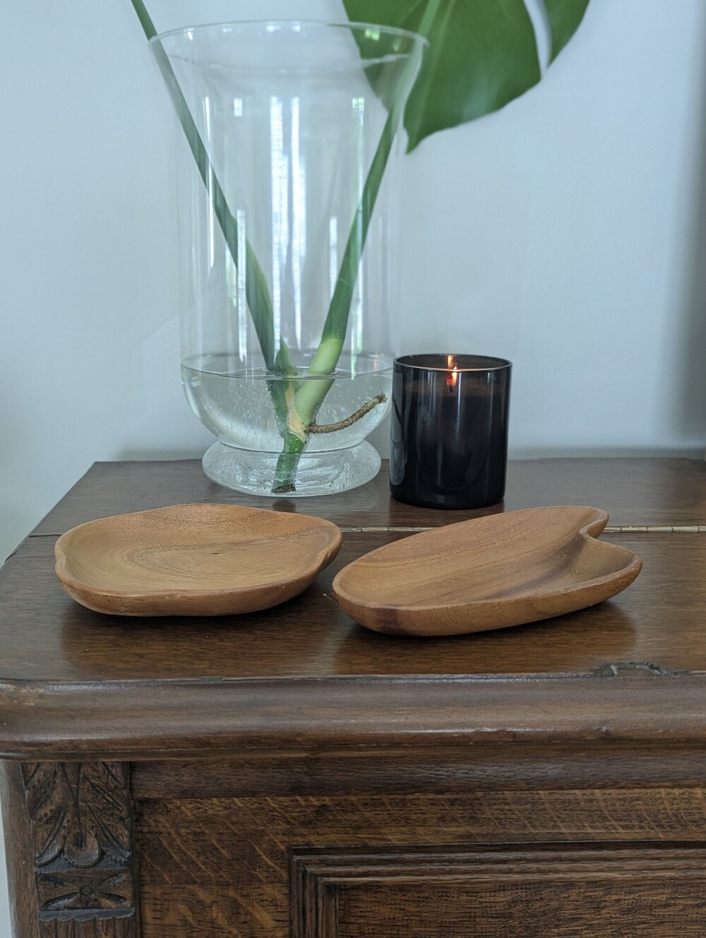 Royal Acacia Handcrafted Wood Small Trays Set of 2